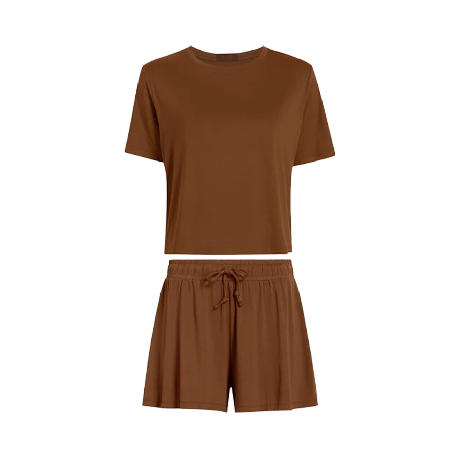 Women's Pajama Shorts Set | Chocolate