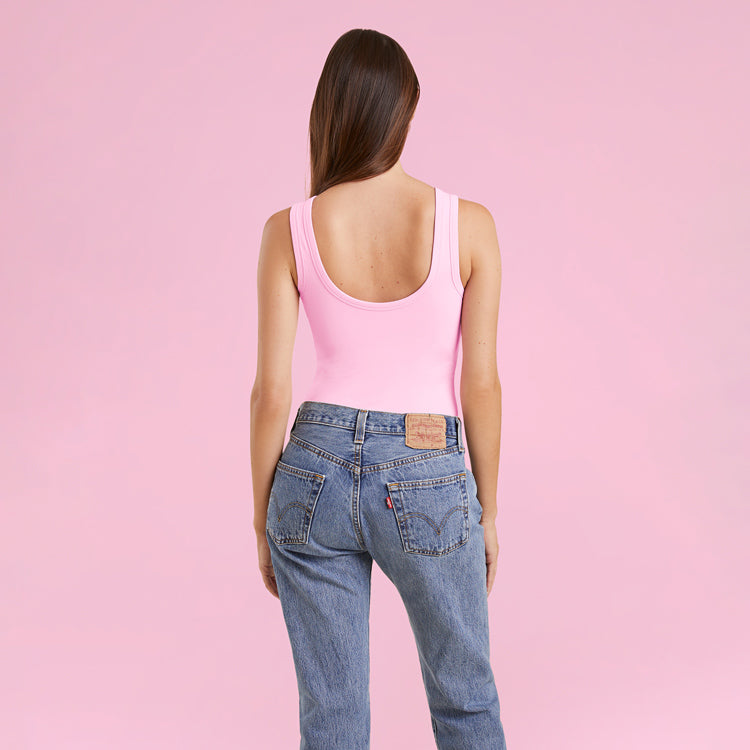Women's Seamless Scoop Tank Bodysuit | Bubblegum Pink