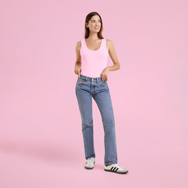 Women's Seamless Scoop Tank Bodysuit | Bubblegum Pink