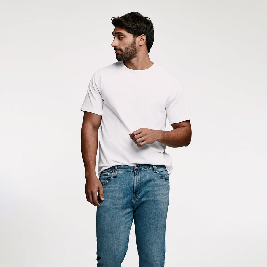 Men's Short Sleeve Curved Hem T-Shirt | White