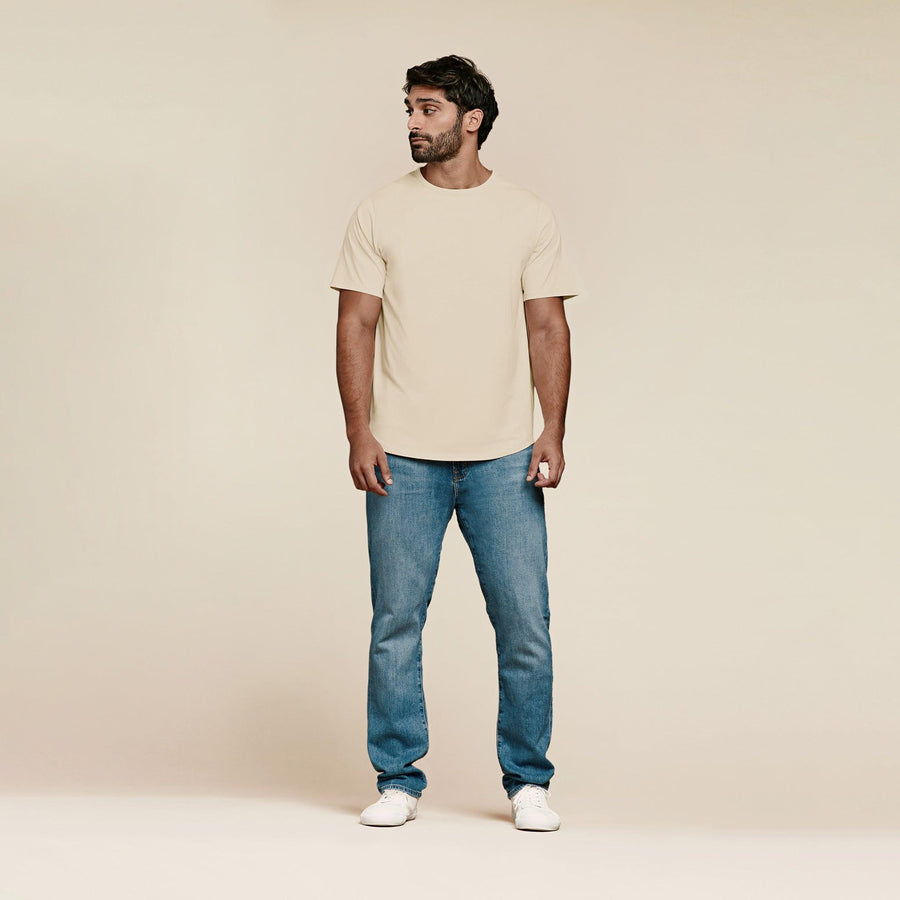 Men's Short Sleeve Curved Hem T-Shirt | Bone