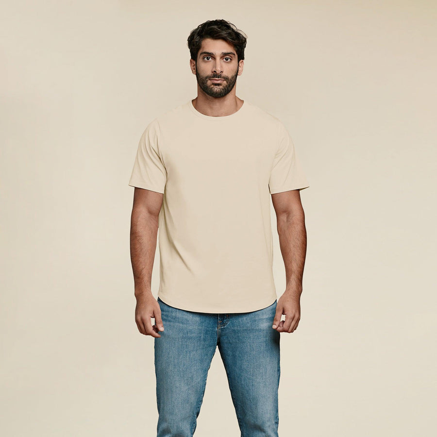 Men's Short Sleeve Curved Hem T-Shirt | Bone