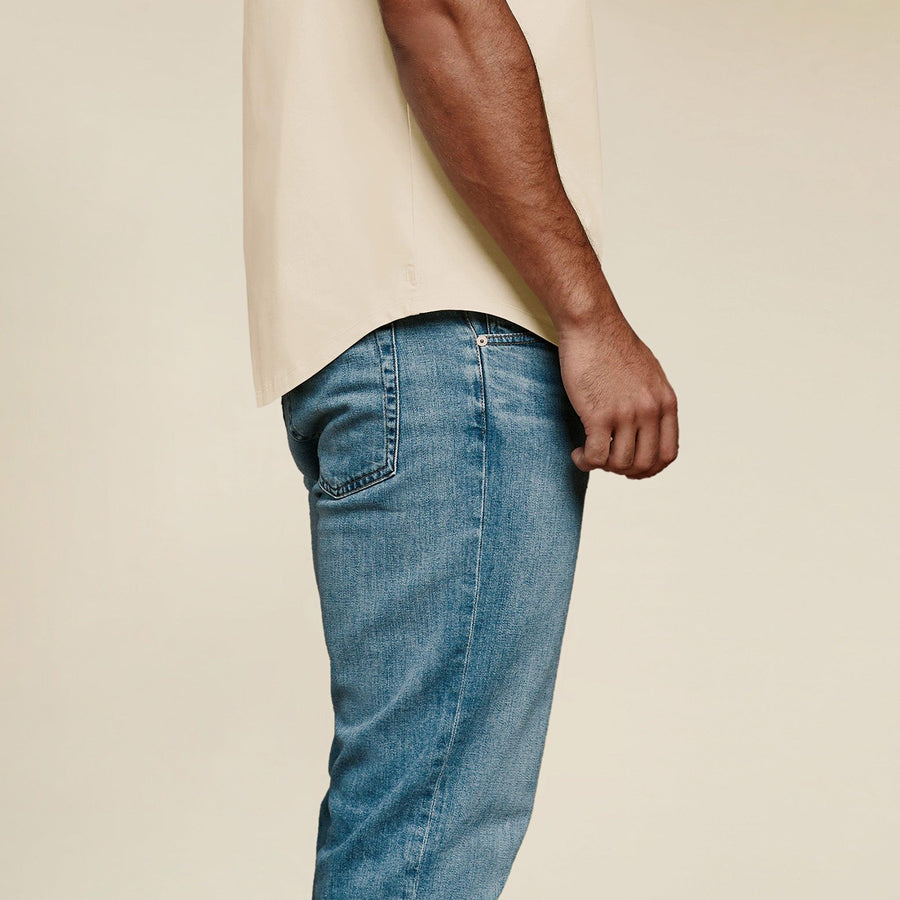 Men's Short Sleeve Curved Hem T-Shirt - Bone - nuuds