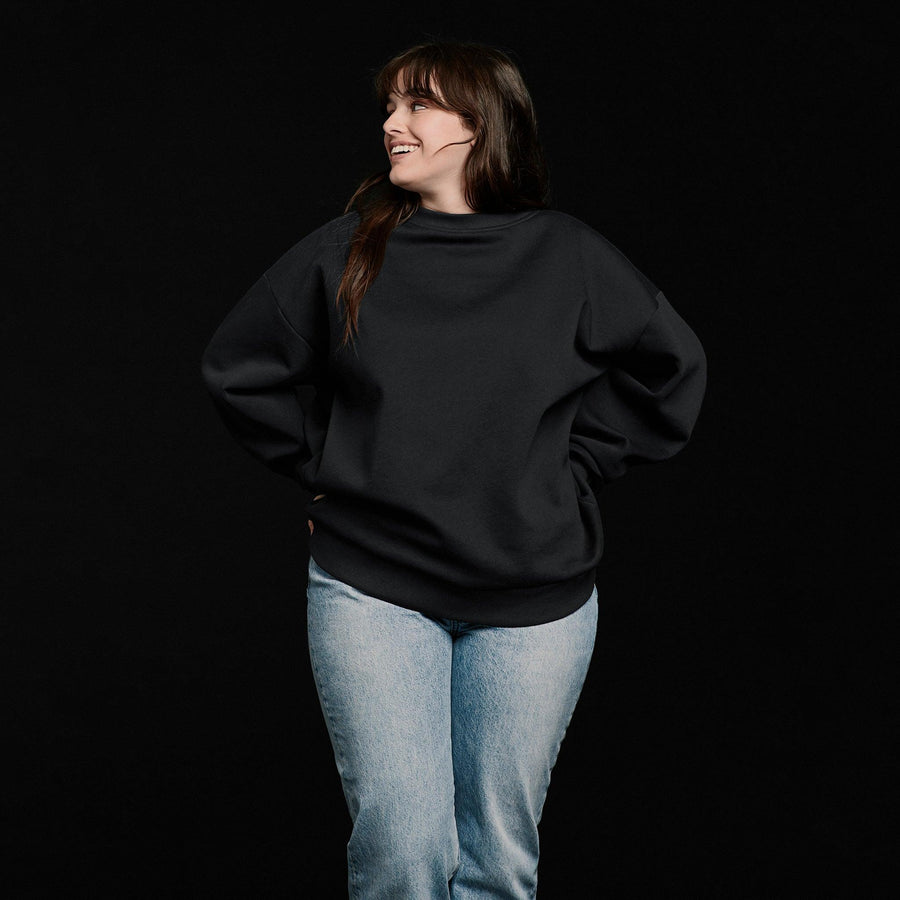 Women's Crewneck Sweatshirt - Black - nuuds