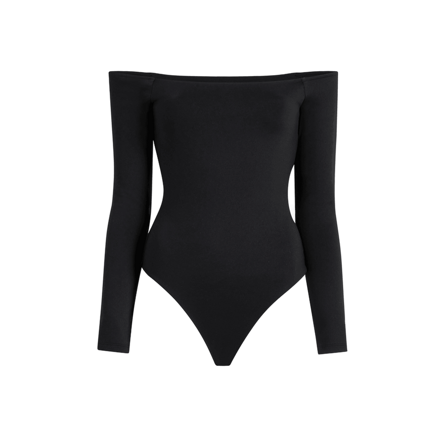 Women's Off The Shoulder Bodysuit - Black - nuuds