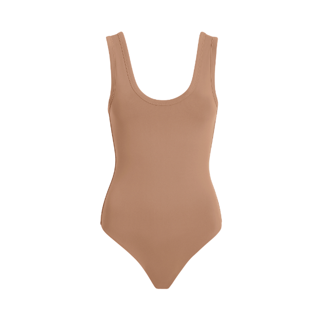 Women's Seamless Scoop Tank Bodysuit | Cinnamon
