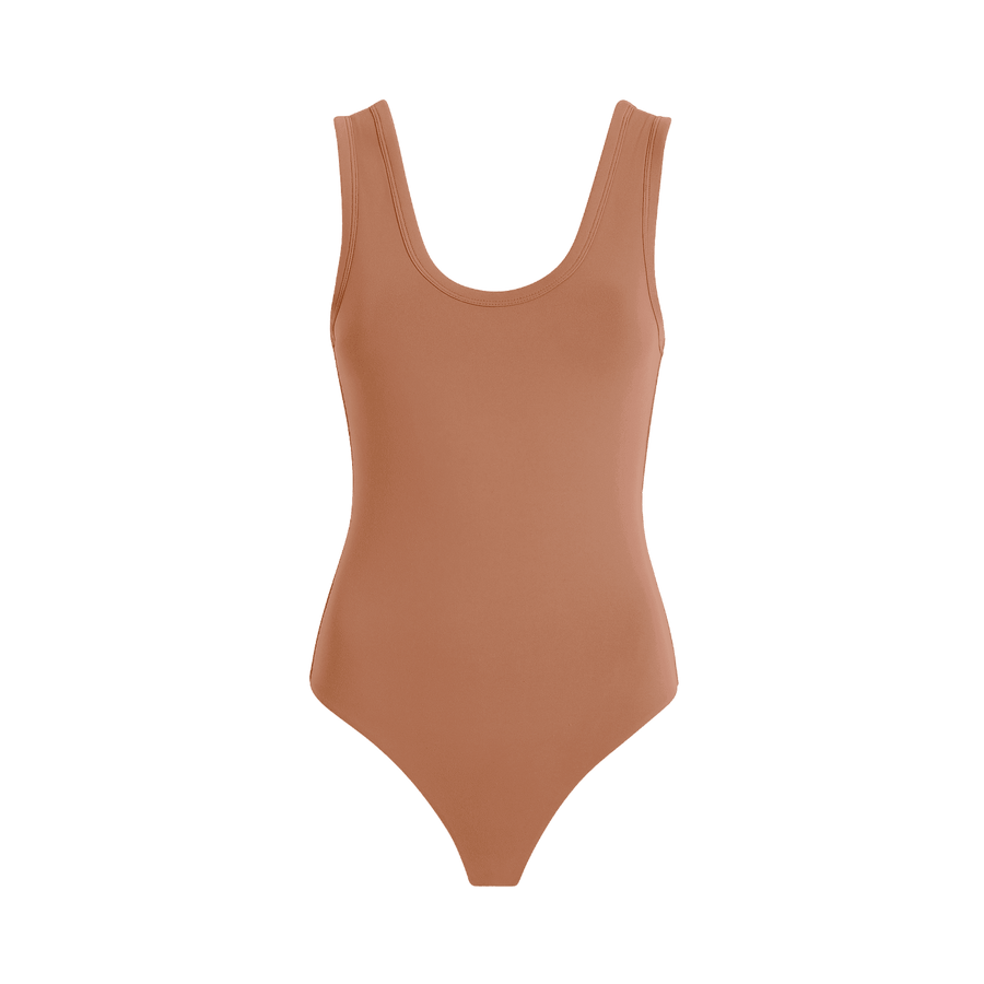 Women's Seamless Scoop Tank Bodysuit | Clay