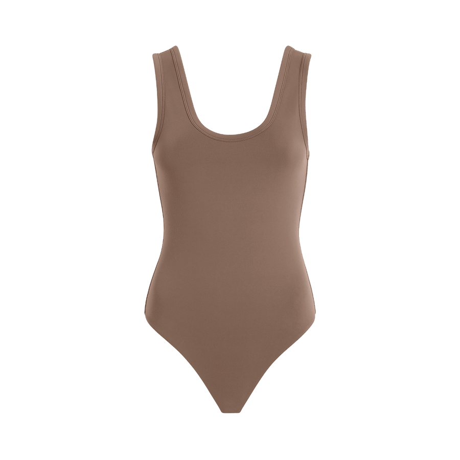 Women's Seamless Scoop Tank Bodysuit | Mocha
