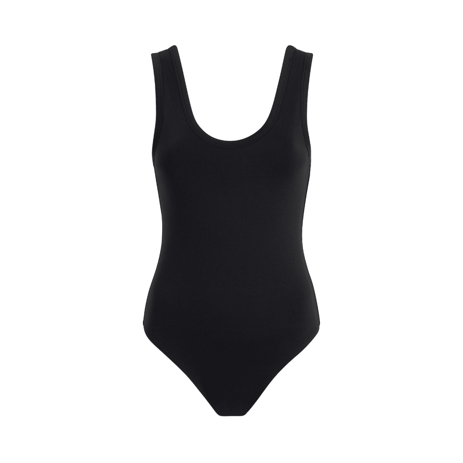 Women's Seamless Scoop Tank Bodysuit - Black