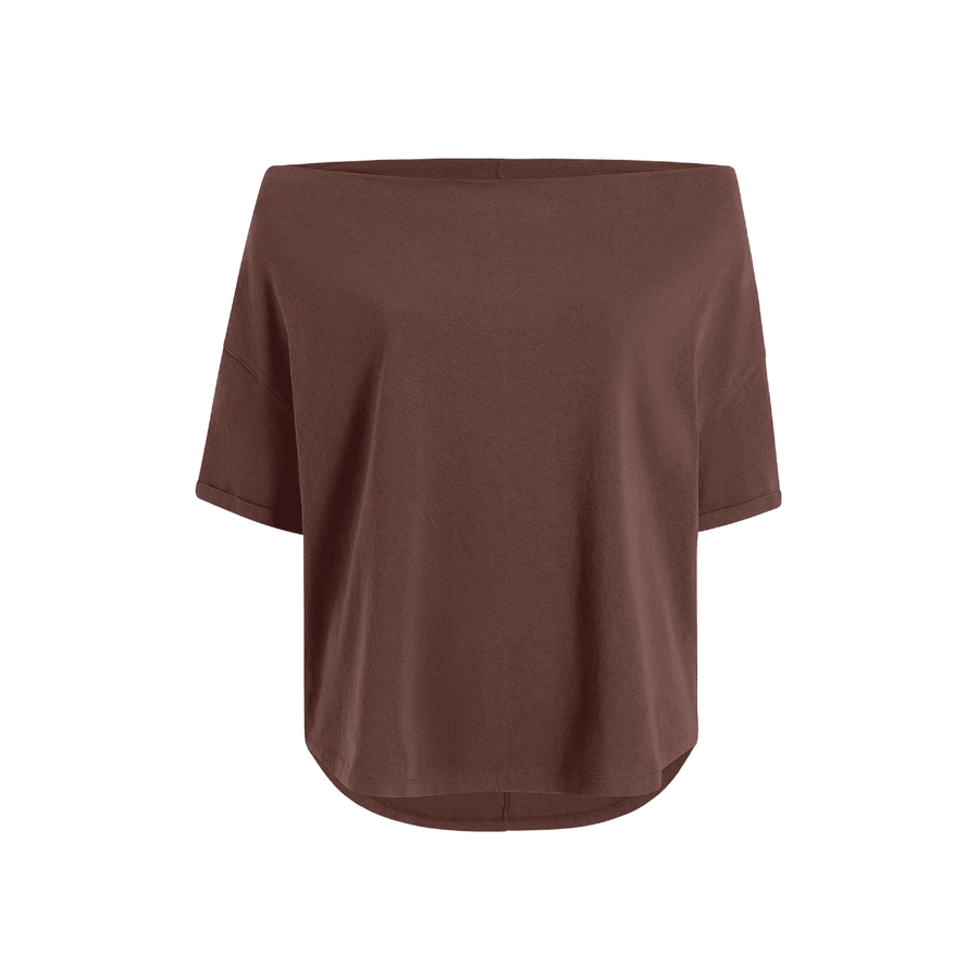 Women's Off The Shoulder T-Shirt | Coffee