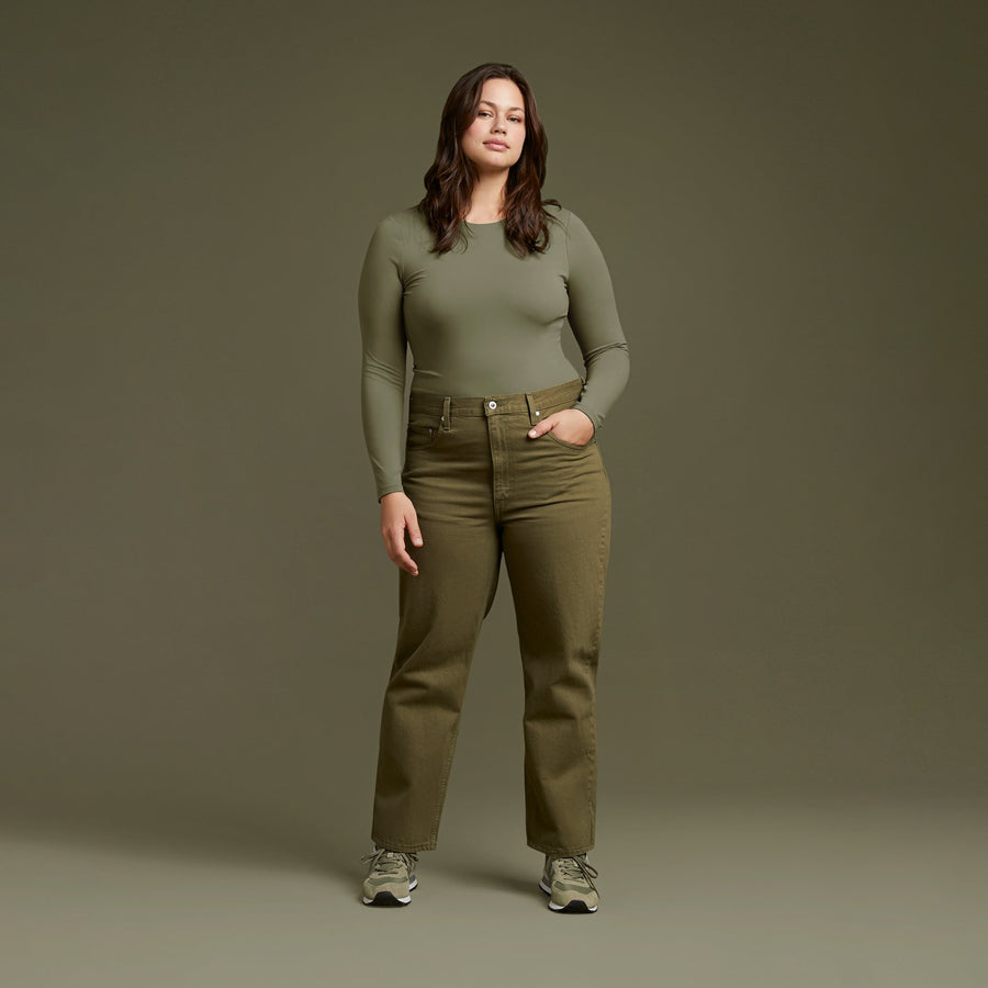 Women's Seamless Long Sleeve Shirt - Dark Olive
